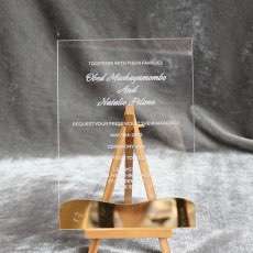 LED Acrylic Invitation Card Engraved Text Personalized Custom